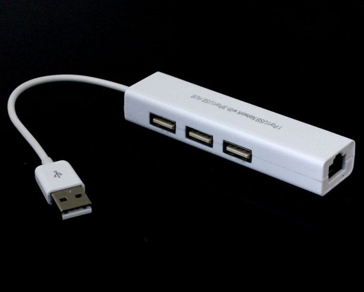 USB to RJ45 Ethernet Network Adapter Card With 3 Ports USB Ports Hub Carousel 3