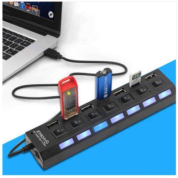 USB Splitter With ON/OFF Switch USB 2.0 Hub For Laptop Computer - 2PCS - 3 Carousel 2