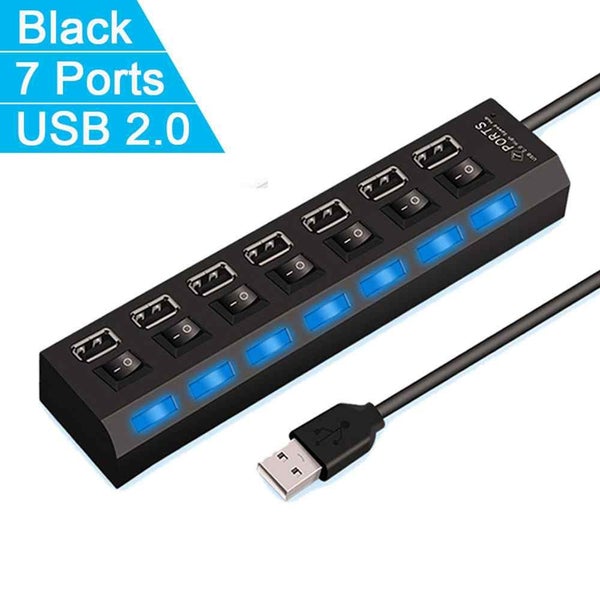USB Splitter With ON/OFF Switch USB 2.0 Hub For Laptop Computer - 2PCS - 3 Carousel 5