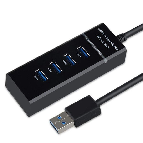 USB 3 Hab On / Off Switches Ac Adapter Cable Splitter For Pc Laptop - BLACK Carousel 4