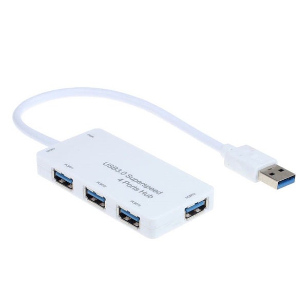 USB 3.0 4-Port Hub Adapter For PC Laptop Mac - WHITE Carousel 1