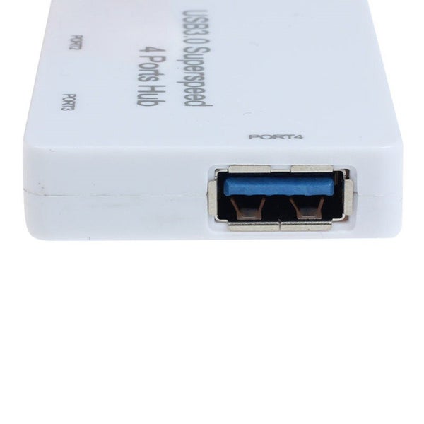 USB 3.0 4-Port Hub Adapter For PC Laptop Mac - WHITE Carousel 3