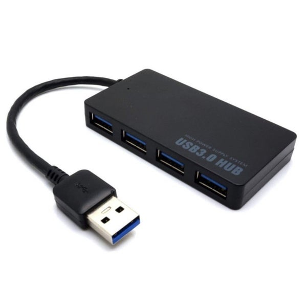 USB3.0 HUB Indicator Light USB Hub For Multi-device Computer Laptop - BLACK Carousel 1