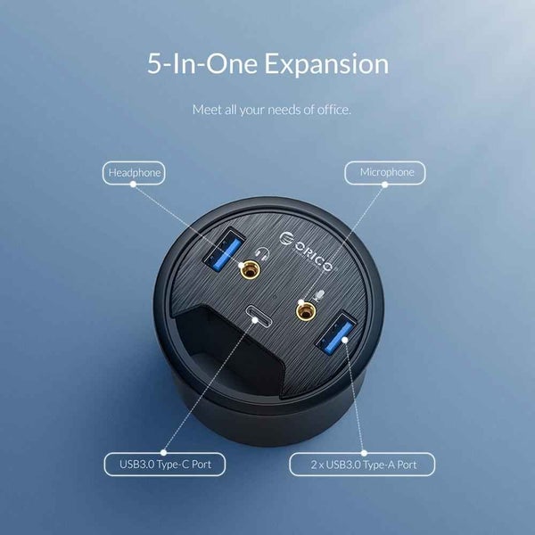 USB3.0 HUB Table Mounting Adapter for Windows - BLACK Carousel 5