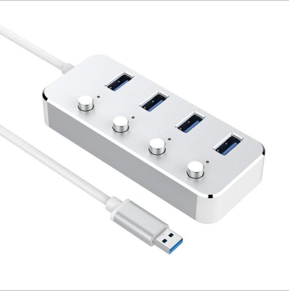 USB 3.0 Hub Splitter With CE Certified EU Charger - SILVER Carousel 1