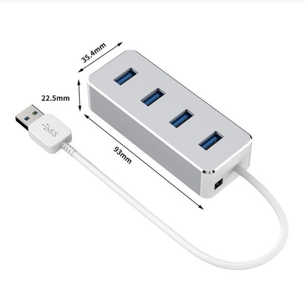 USB 3.0 Hub Splitter With CE Certified EU Charger - SILVER Carousel 2