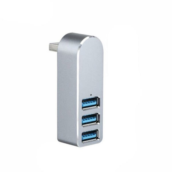 Mini 3 Port USB 3.0 Hub Rotary USB Splitter Adapter for PC Laptop - SILVER Carousel 1