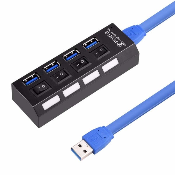 USB 3.0 Hub With on/off Switch For Windows for Mac OS for Linux PC Laptop Black Carousel 2