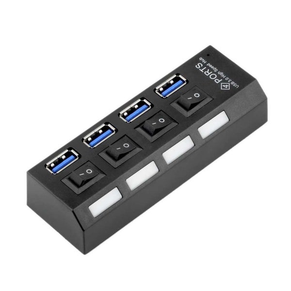 USB 3.0 Hub With on/off Switch For Windows for Mac OS for Linux PC Laptop Black Carousel 5