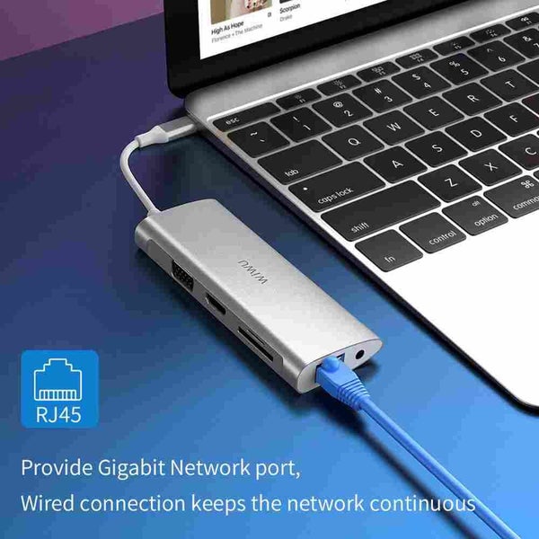 USB Adapter Dock Charging Type-c Hub HDMI RJ45 VGA USB Splitter - 1 Carousel 5