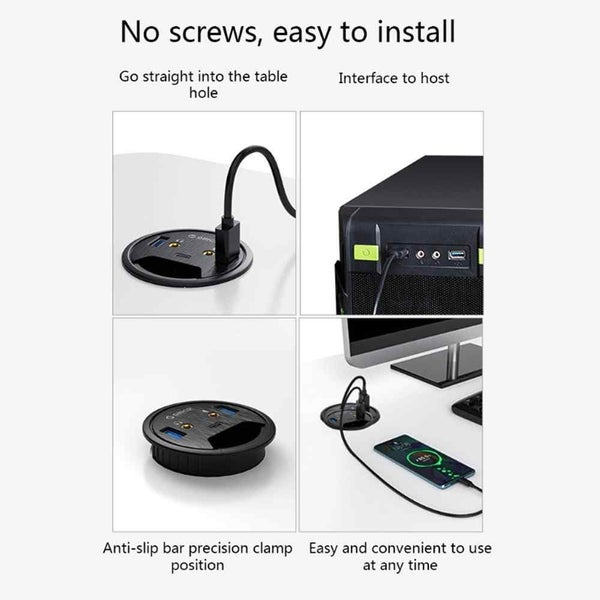 USB 3.0 HUB with Port Type-C USB Interface Extension Adapter for X6HA - BLACK Carousel 5