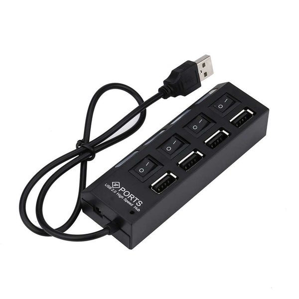 USB 2.0 Hub On/Off Switches + DC Power Adapter Cable for PC Laptop - B - 2PCS Carousel 3