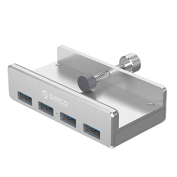 Aluminum 4 Ports USB 3.0 Clip-type HUB For Desktop Laptop Clip Range 10-32mm Carousel 1