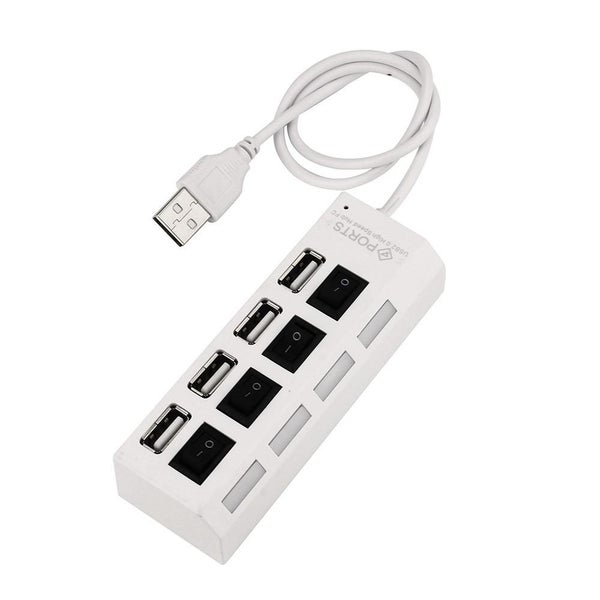 USB 2.0 Hub On/Off Switches + DC Power Adapter Cable for PC Laptop - 2PCS - W Carousel 1