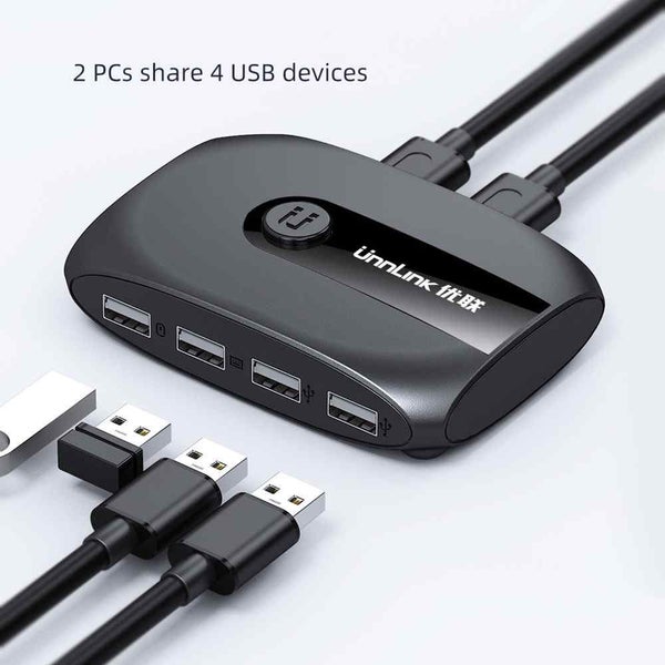 2 Ports KVM USB Switch with Extender for 2 PCs Computer Laptop Carousel 4