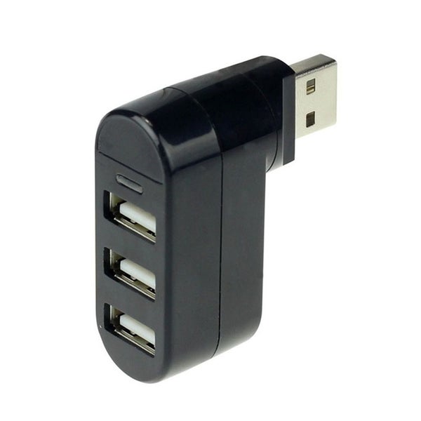 USB 2.0 Mini Rotate Splitter Adapter for PC Notebook Laptop - BLACK Carousel 1