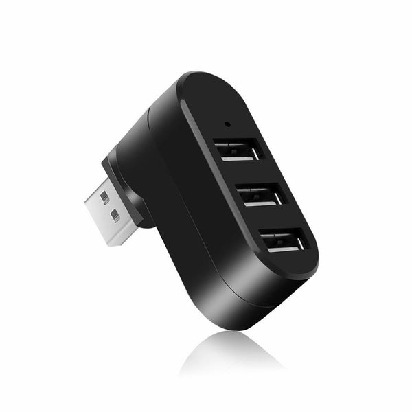 USB Hubs Mini Rotate Splitter Adapter Hub for PC Notebook Laptop Mac Black Carousel 1