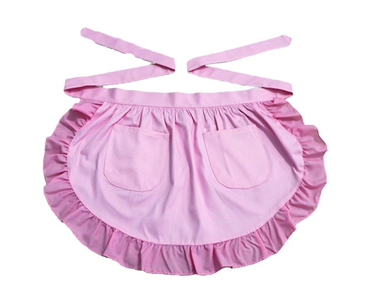 Waist Apron Kitchen Cooking Restaurant Cotton Bistro Half Aprons with Pockets Carousel 1