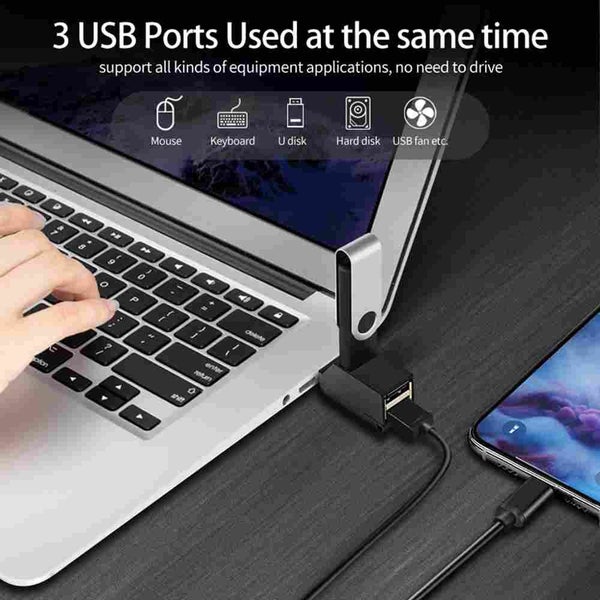 USB HAB HUB For Keyboard Mouse Udisk Connector Mobile Phone USB HUB - 2PCS - 3 Carousel 2