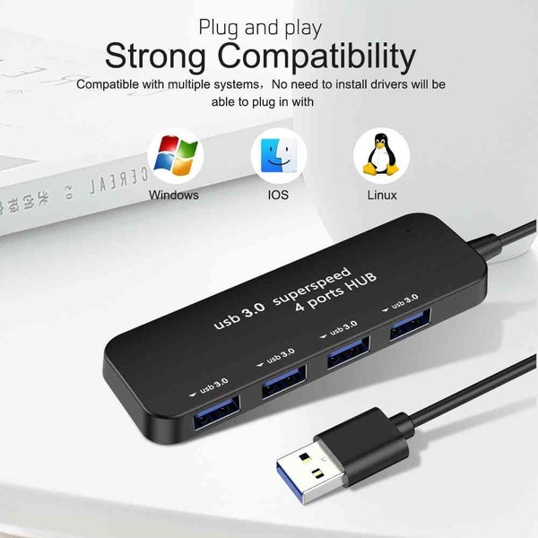 USB Hub Splitter For MacBook Laptop Tablet PC Computer Multi-device - 2PCS - B Carousel 5