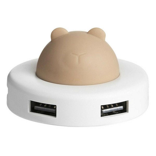 USB Hub Extender 4 Port USB Splitter Cable Cartoon - BROWN Carousel 1