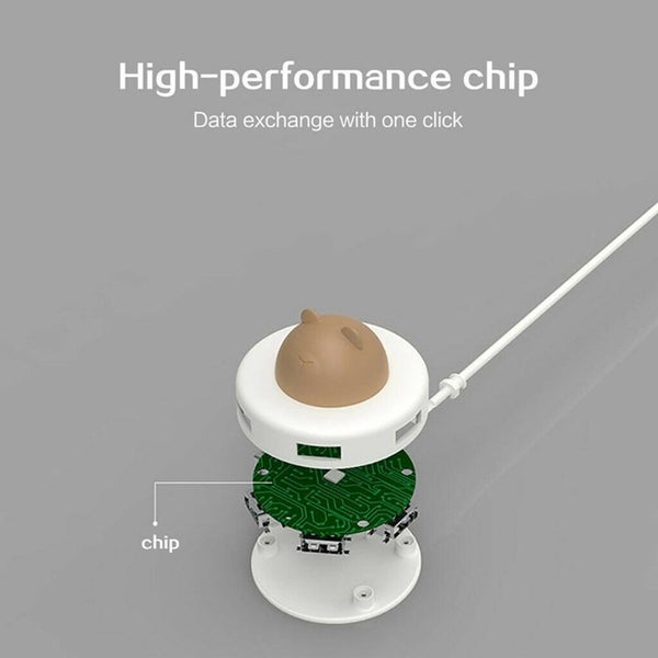 USB Hub Extender 4 Port USB Splitter Cable Cartoon - BROWN Carousel 3