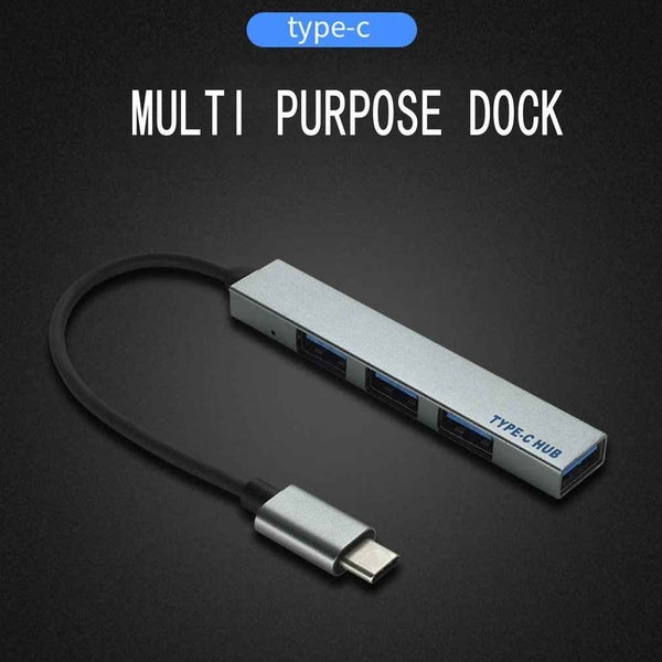 USB Splitter 4-port Hub Type-c Hub Computer - GRAY Carousel 2