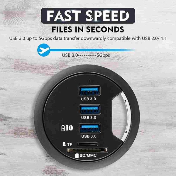 USB 3.0 Hub With External Stereo Sound Adapter Combo SD Card Reader Carousel 5