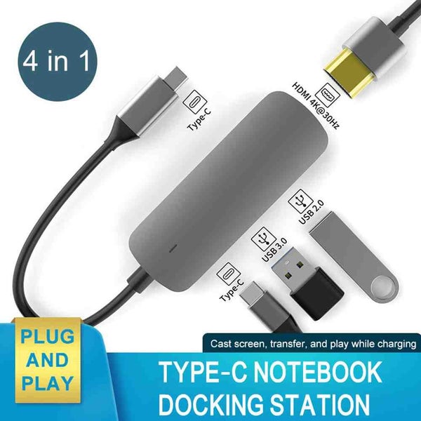 4 In 1 Multi Port USB-C HUB To 4K Video HDMI Adapter For Macbook Computer Carousel 2
