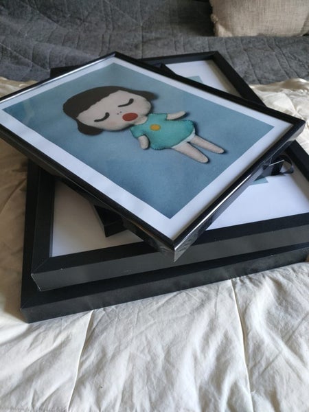 5x Kids bedroom framed prints of Japan felt crafts Carousel 10