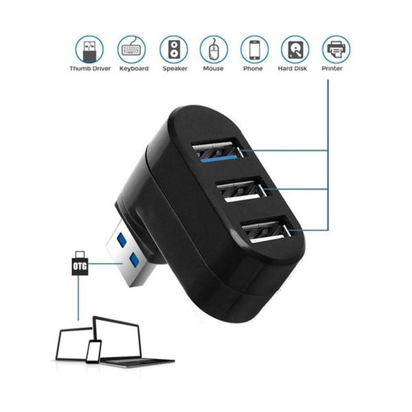 USB 3.0 Hub Adapter For Pc Laptop Usb Hub 3/6 Port Usb Hub - BLACK Carousel 2