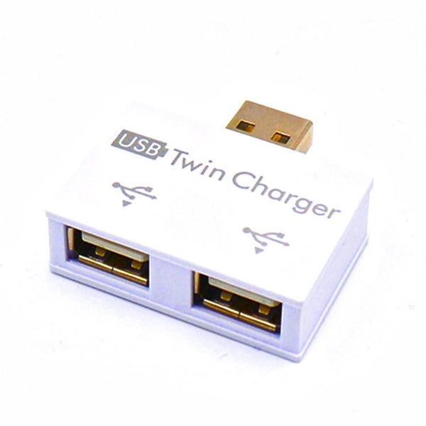 Mini USB Hub to 2 Port Charger Hub Adapter for Phone Tablet Computer - 4PCS - W Carousel 1