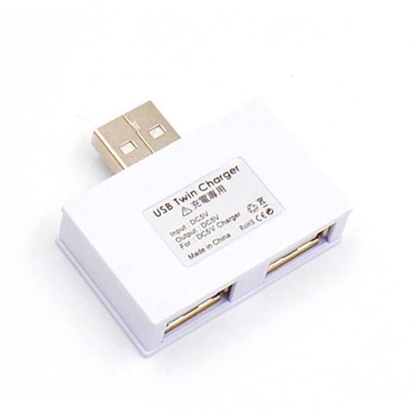 Mini USB Hub to 2 Port Charger Hub Adapter for Phone Tablet Computer - 4PCS - W Carousel 2