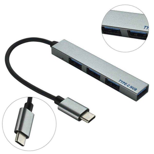 USB2.0?Á44 Hub Type-C 3.1 Docking Station USB Splitter 4-port Hub Computer -GRAY Carousel 2