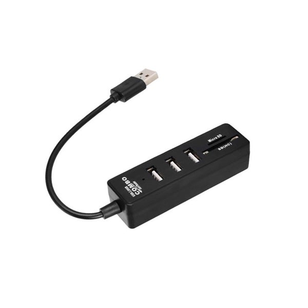 USB SD TF Card Computer Adapter For Hard Disk Wired Mouse Keyboard - BLACK Carousel 1