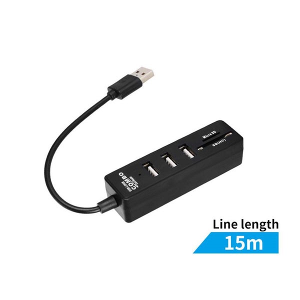 USB SD TF Card Computer Adapter For Hard Disk Wired Mouse Keyboard - BLACK Carousel 3