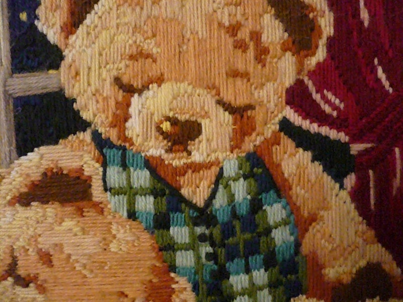 Teddy Bear Play Room Scene For Nursery Or Kids Zone Completed Long-Stitch Carousel 3
