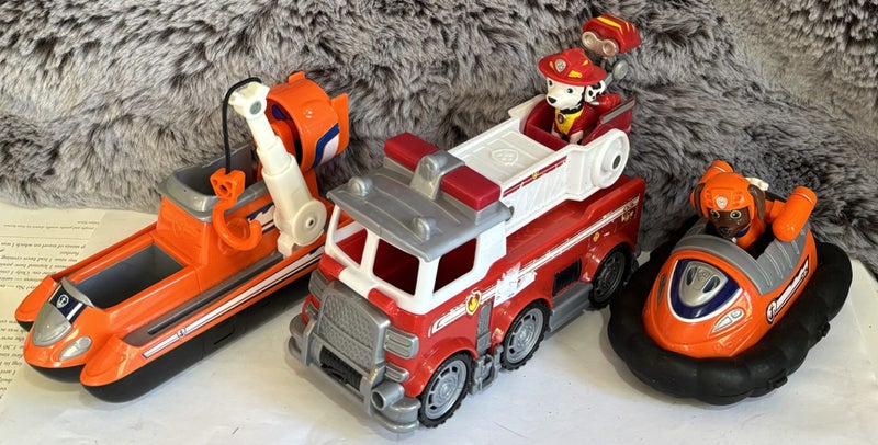 PAW PATROL 3x Lg Rescue Vehicles 20xcm for Fire Engine in Excellent Condition Carousel 1