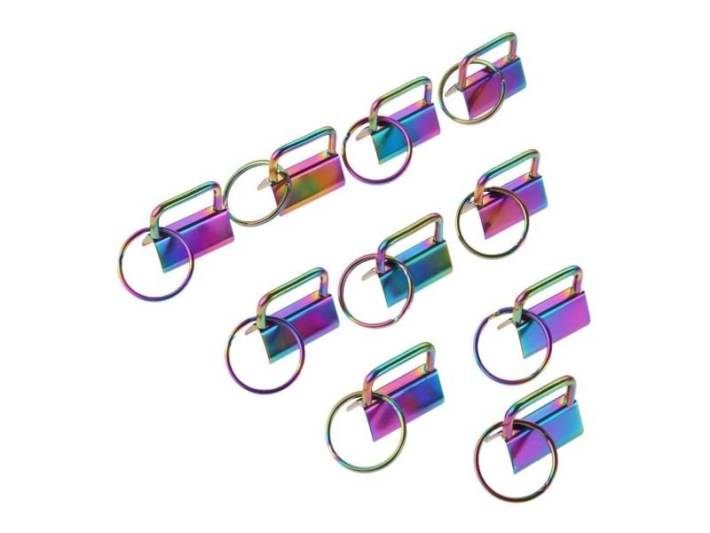 10 PCS 26mm Keychain Split Ring Wristlets Cotton Tail Clip With Key Ring Key Carousel 1
