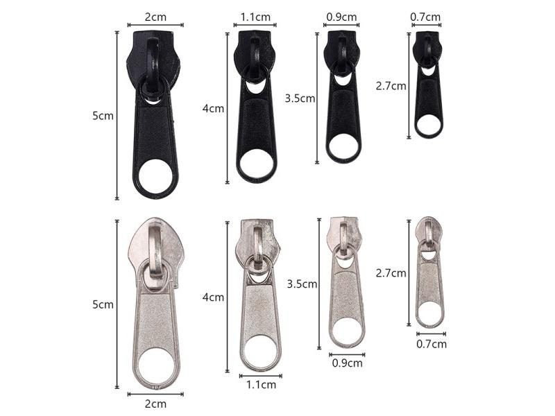 8pcs Metal Zipper Silder Nylon Zips Jacket Bag Purse Pockets Repair Zippers Carousel 2