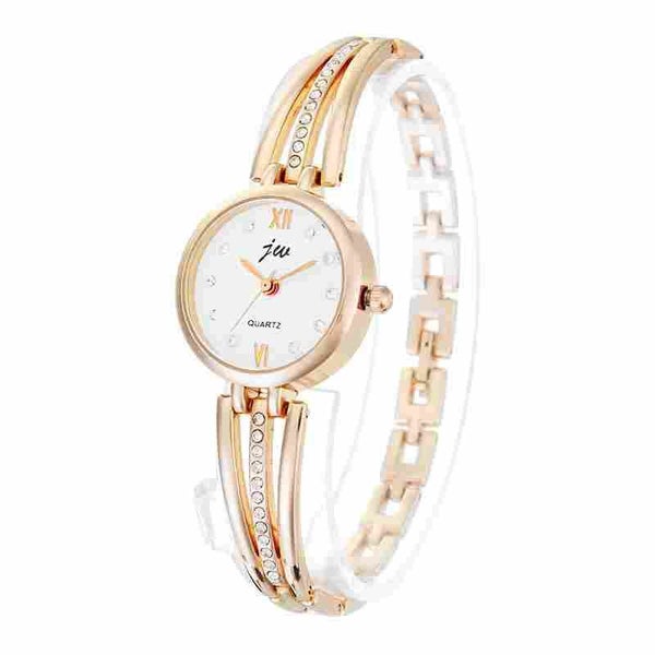 Round Dial Alloy Lady Bracelet Bangle Women Dress Quartz Watch - 2 Carousel 1