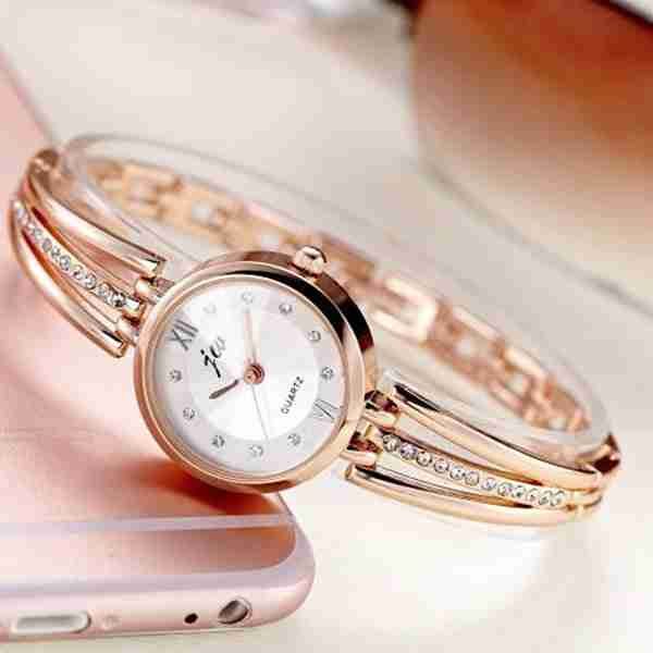Round Dial Alloy Lady Bracelet Bangle Women Dress Quartz Watch - 2 Carousel 5