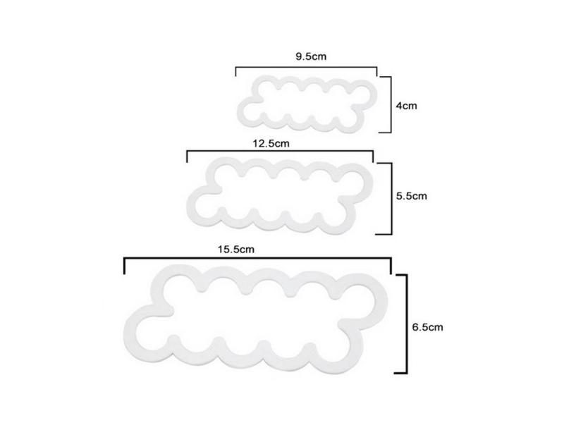 5/4/3pcs Cookie Cutter Plastic Bakeware Fondant Cake Mold Football Clouds Shape Carousel 1
