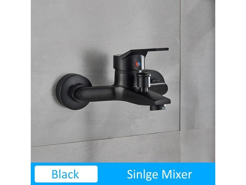 Quyanre Matte Black Bathroom Shower Faucet Bathtub Hot Cold Water Mixer Tap Carousel 1