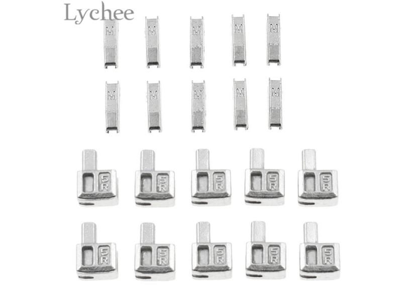 Lychee Life 10 Sets Metal Repair Zipper Stopper Open End Zipper Stopper DIY Carousel 1