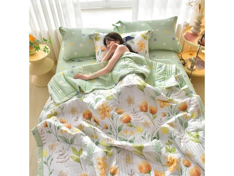 Fashion Print Spring Summer Quilted Thin Soft Skin-friendly Washable Blanket Carousel 1