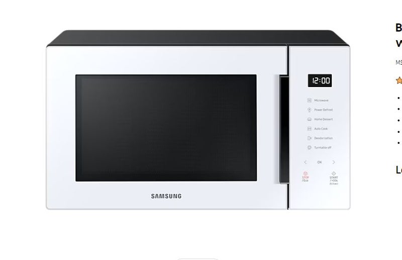Samsung 30L Microwave Oven with Home Dessert MS30T5018AW DND Carousel 1
