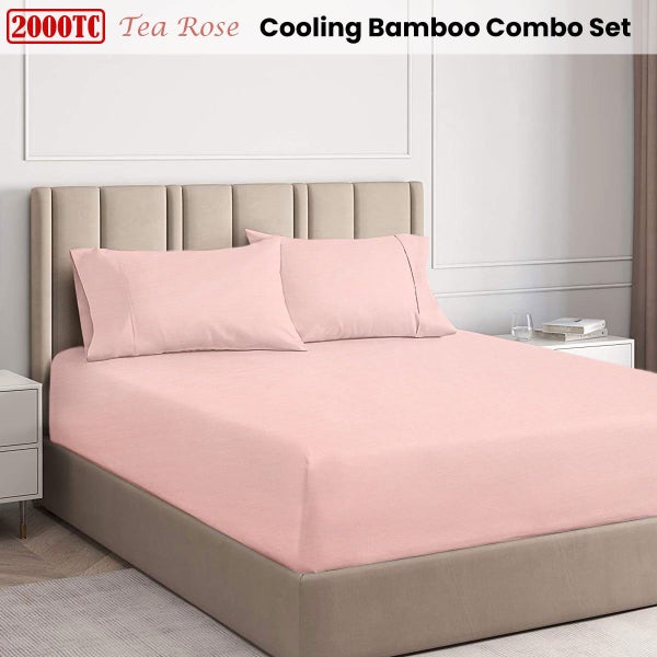 Ramesses Tea Rose 2000TC Cooling Bamboo Combo Set Carousel 2
