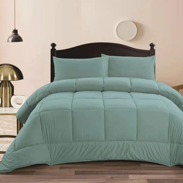 Ramesses Aqua 3- Piece Mink Flannel Comforter Set Carousel 1