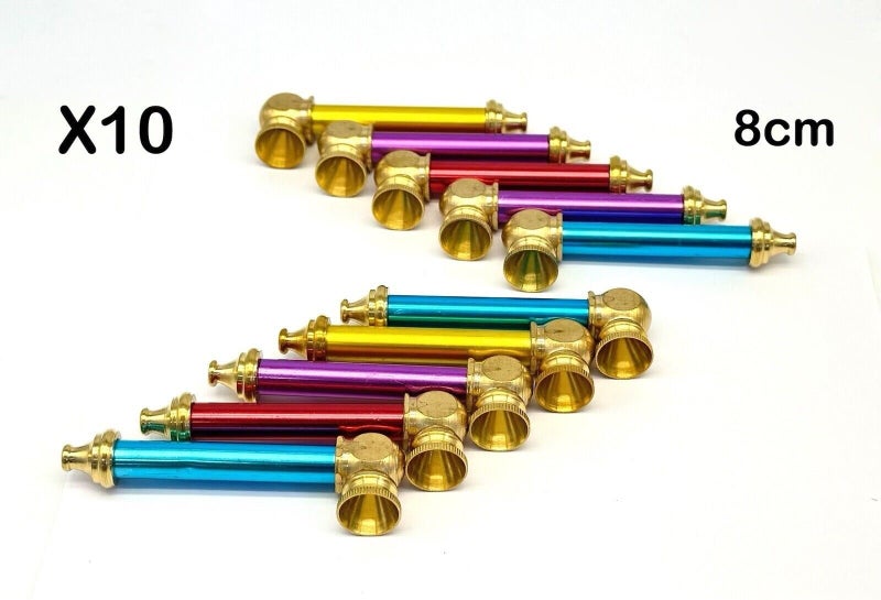 10 X 8cm Metal smoking pipe, Smoking Tobacco 8cm Cone Brass Washable Carousel 1